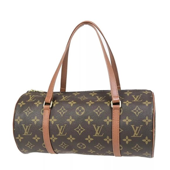 LOUIS VUITTON Logo PAPILLON 30 Hand Bag Monogram Leather Brown - Picture 1 of 13